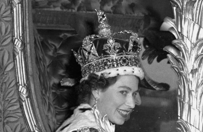 HM Queen Elizabeth II in carriage after her coronation